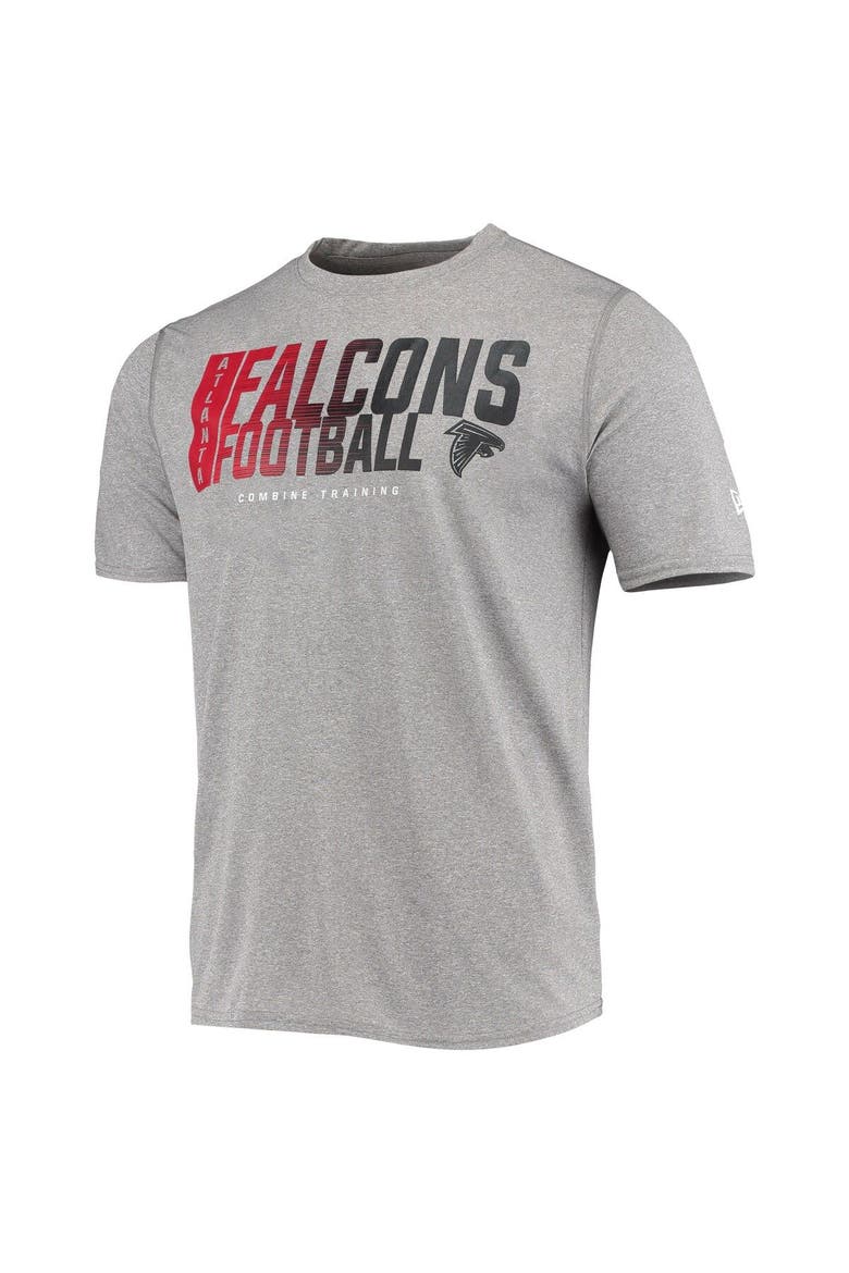 Men's New Era Heathered Gray Atlanta Falcons Combine Authentic Game On T-Shirt, Alternate, color, Heather Gray
