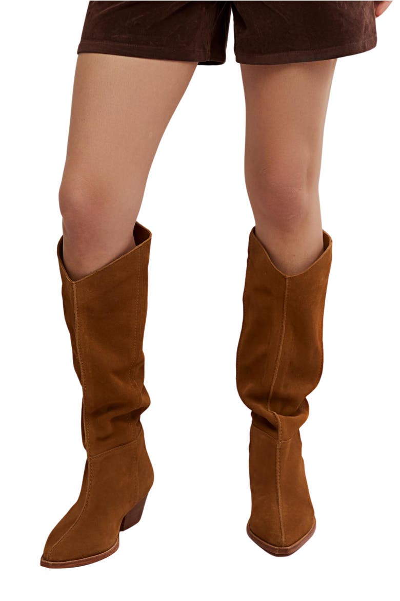 Tippi Faux Suede Shorts, Alternate, color, CHICORY COFFEE