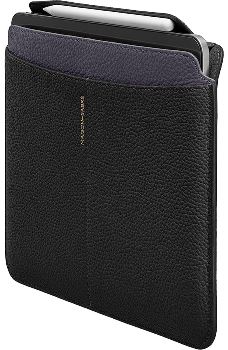 MAISON de SABRÉ Leather iPad Case, Alternate, color, Graphite Caviar