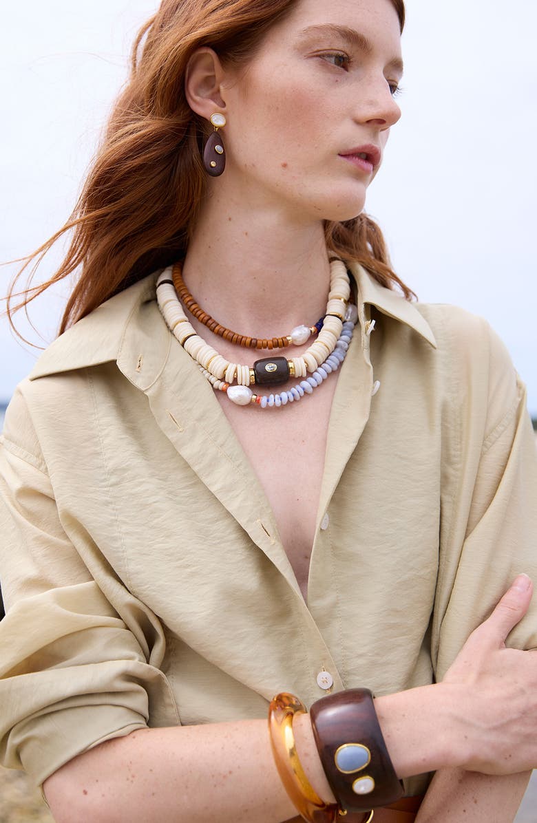 Lizzie Fortunato Lanna Cuff, Alternate, color, Brown