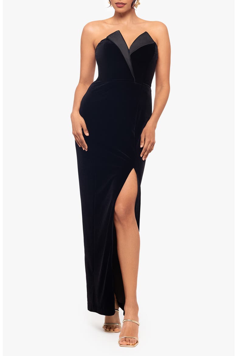 Velvet Strapless Tuxedo Gown video