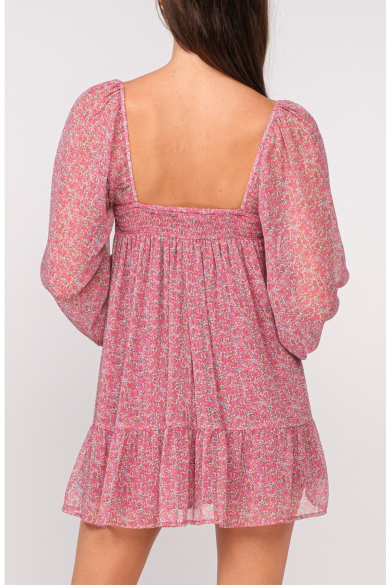 Long Sleeve Sweetheart Minidress, Alternate, color, PINK