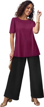 Jessica London Stretch Knit Boatneck Swing Tunic