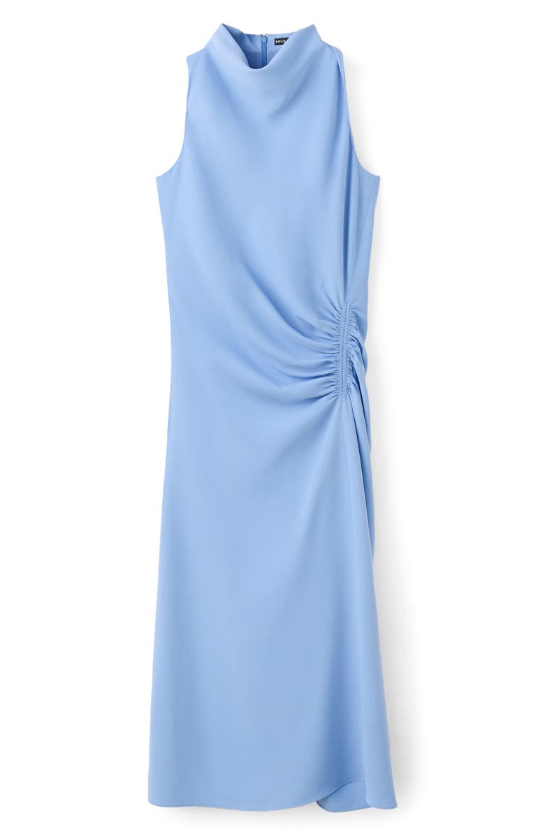 MANGO Ruched Sleeveless Midi Dress, Main, color, 