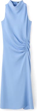MANGO Ruched Sleeveless Midi Dress
