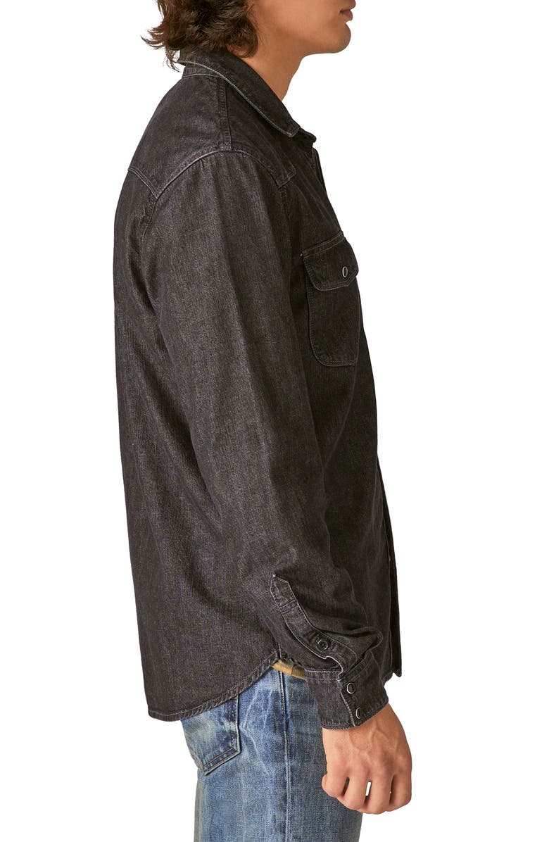 Lucky Brand Sawtooth Denim Snap-Up Western Shirt, Alternate, color, Alverson