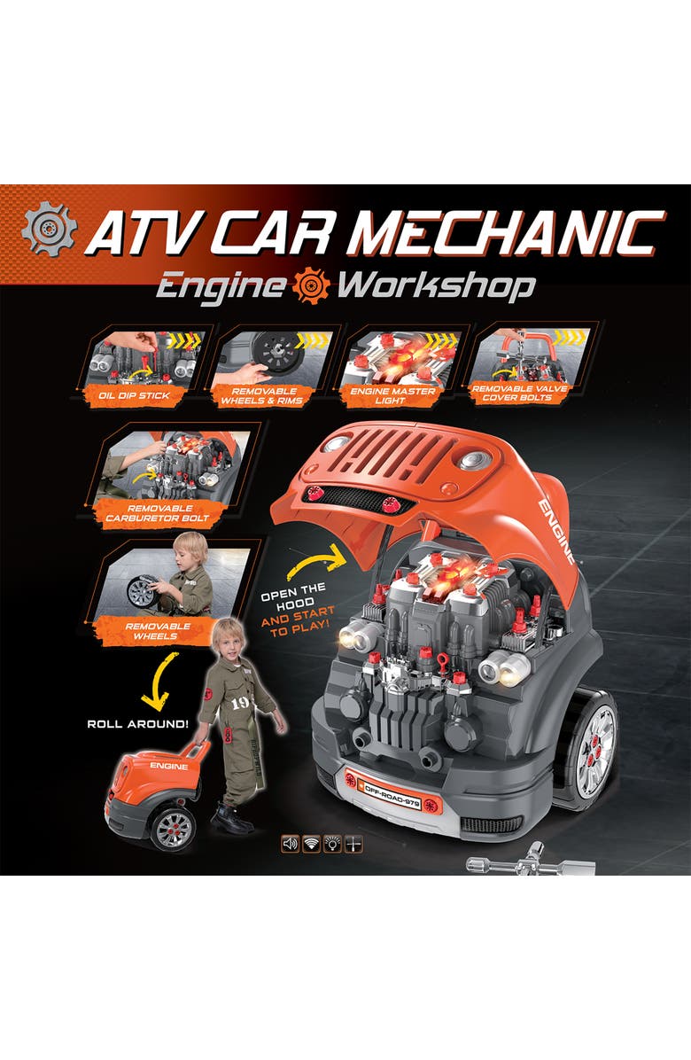 THE BUBBLE FACTORY Atv Car Mechanic Engine Workshop (Orange) Cool Take Apart And Rebuild Engine, Alternate, color, Orange