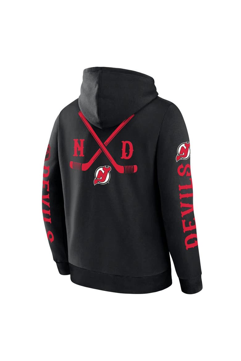 Men's Fanatics Black New Jersey Devils Big City Legacy Fleece Pullover Hoodie, Alternate, color, Black