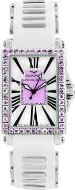 AQUASWISS Kelly Silicone Strap Watch, 44.5mm