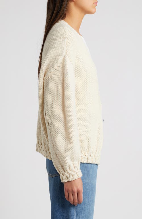 Shop Sessun Sessùn Ponferrada Wool Blend Cardigan In Fleur De Sel
