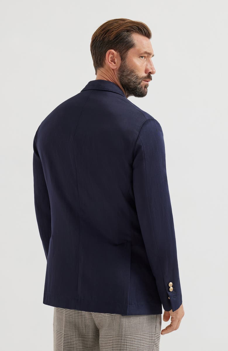 Brunello Cucinelli Twill unconstructed blazer, Alternate, color, Navy Blue