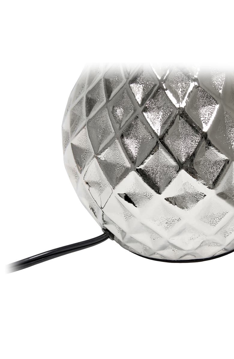 LALIA HOME Diamond-Cut Table Lamp, Alternate, color, Metallic Silver/White