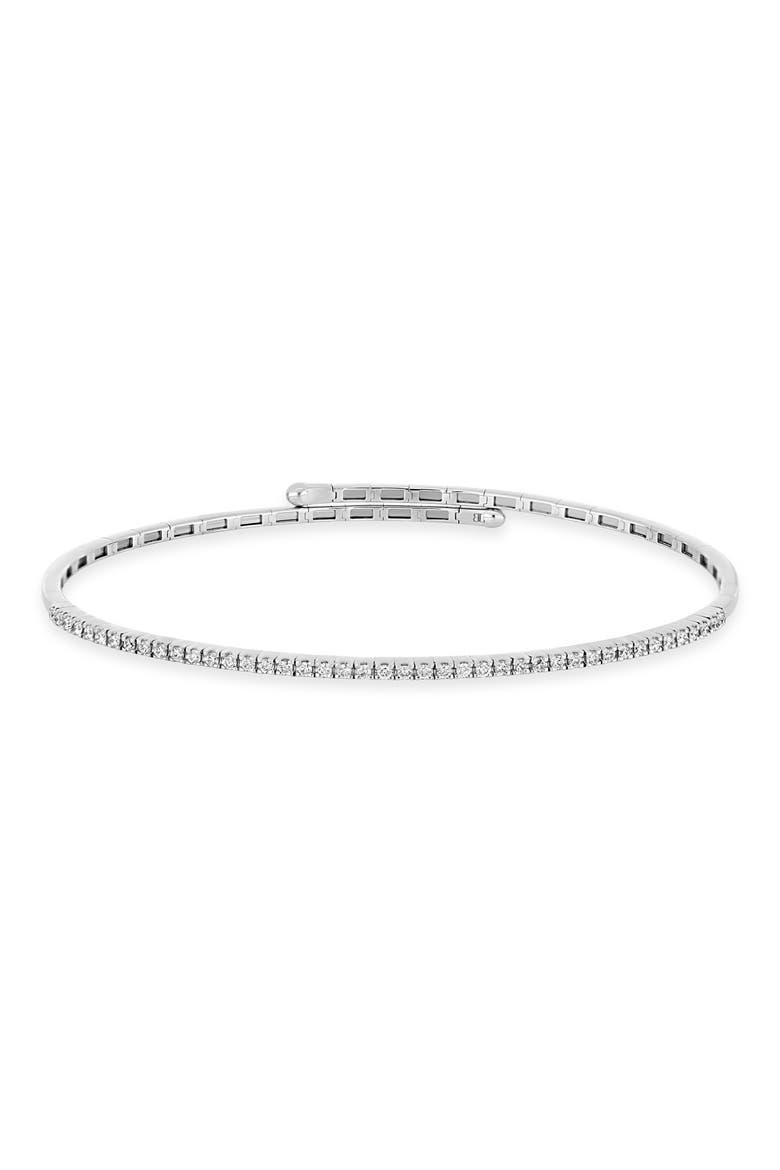 18K Gold Diamond Coil Cuff Bracelet (Online Trunk Show), Main, color, 18K WHITE GOLD/ DIAMOND