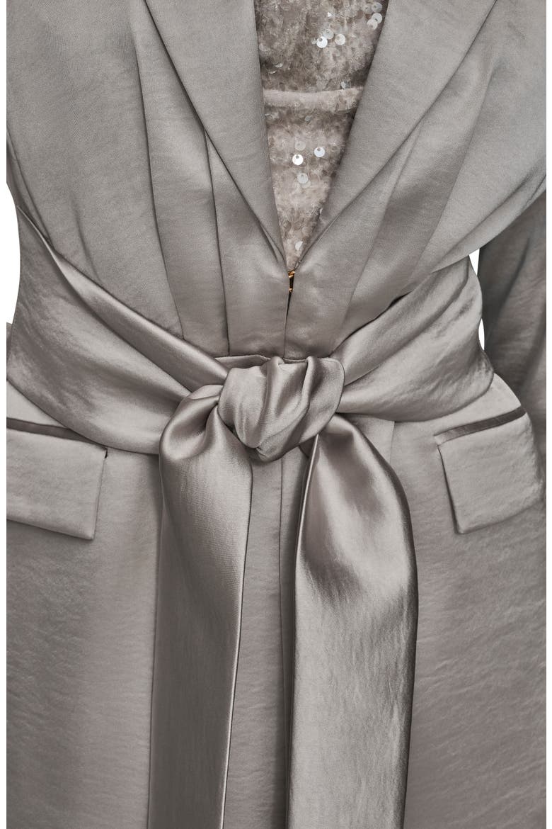 Metallic Tie Front Blazer, Alternate, color, VAPOR