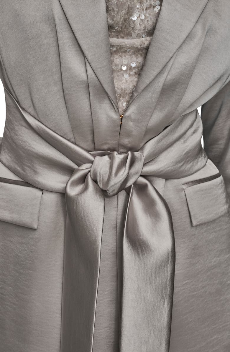 Donna Karan New York Metallic Tie Front Blazer, Alternate, color, Vapor