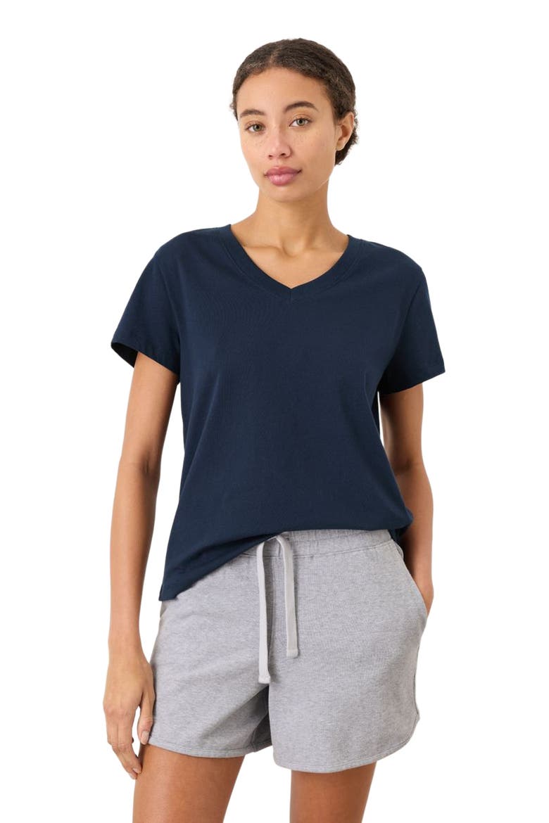 Organic Cotton Softspun Essential V-Neck Tee, Main, color, Navy