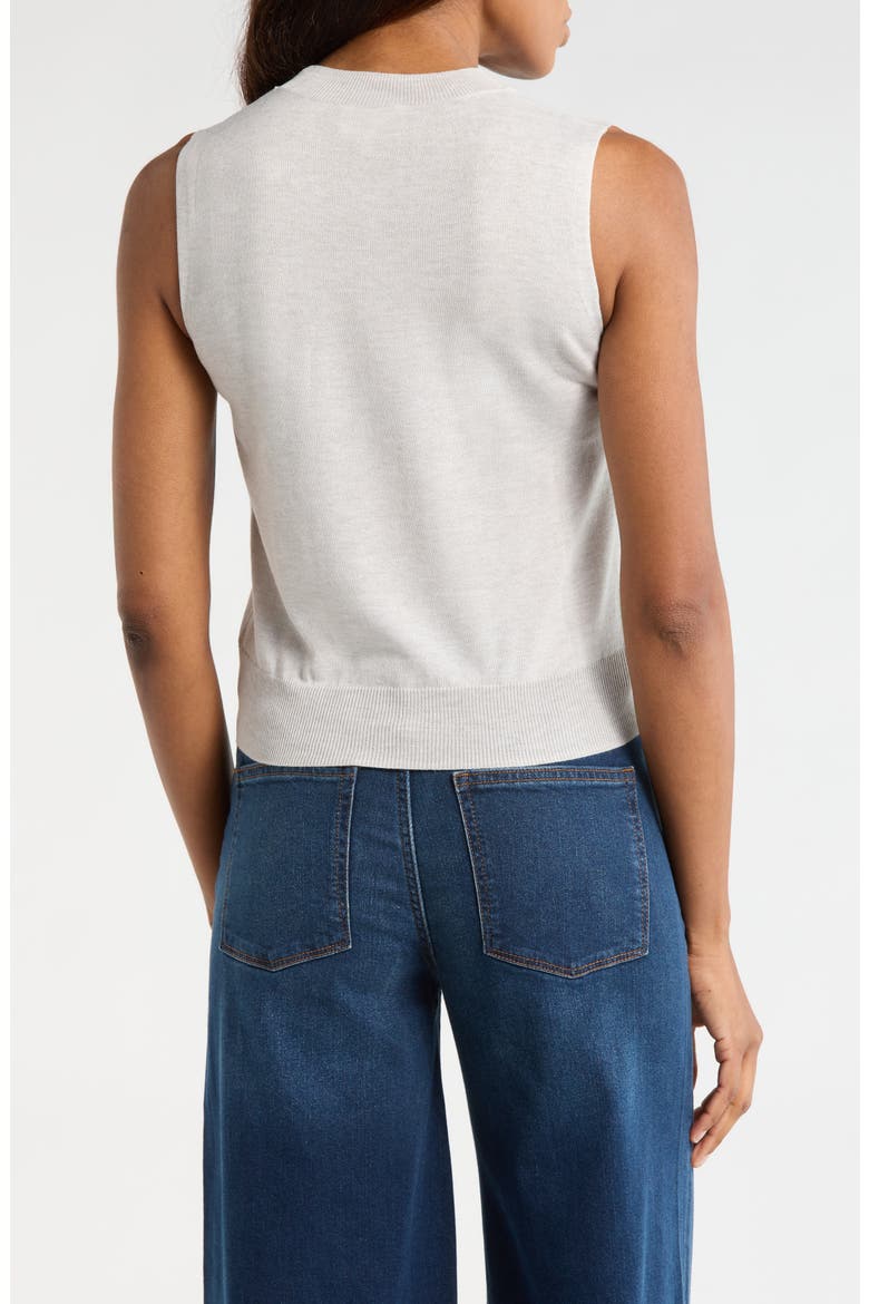 Crewneck Sleeveless Knit Top, Alternate, color, LATHER