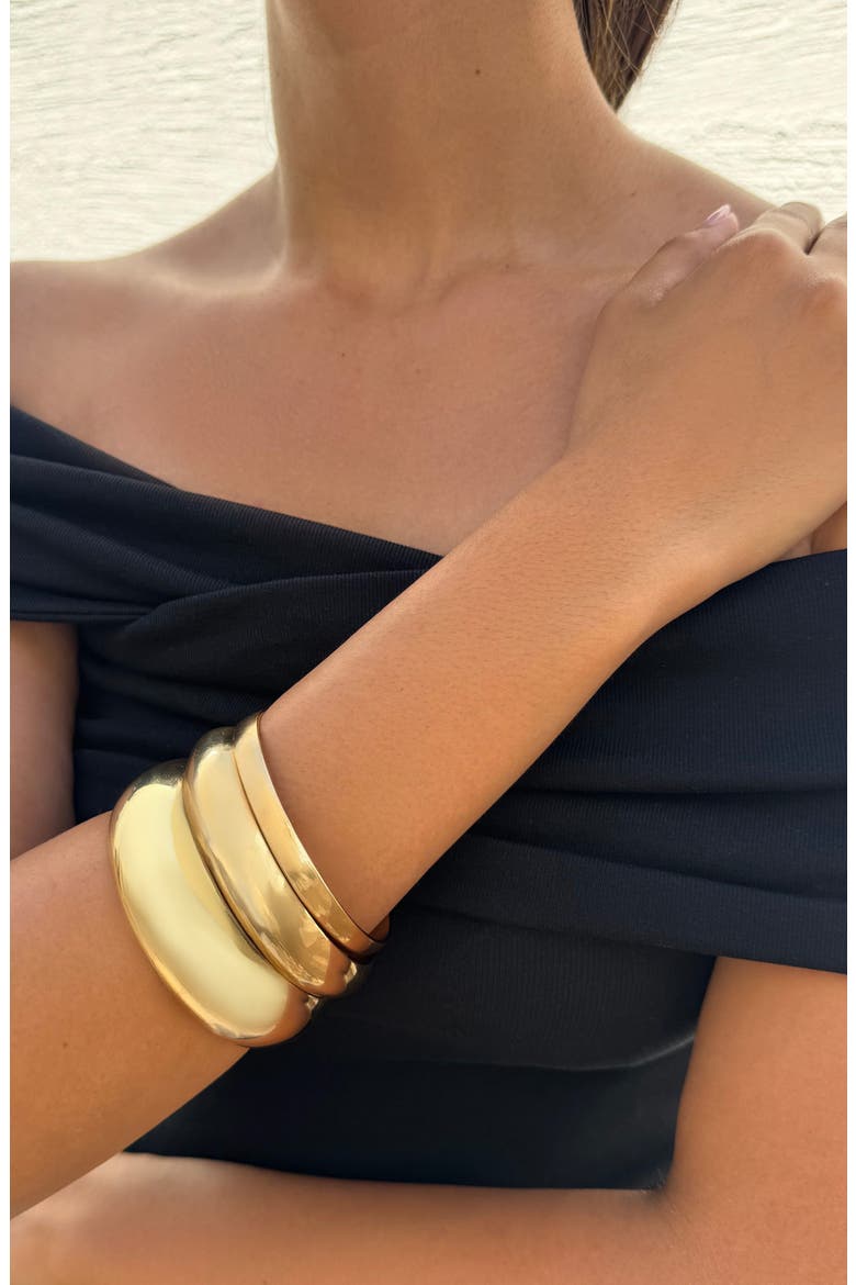 Set of 3 Assorted Bangle Bracelets, Alternate, color, GOLD