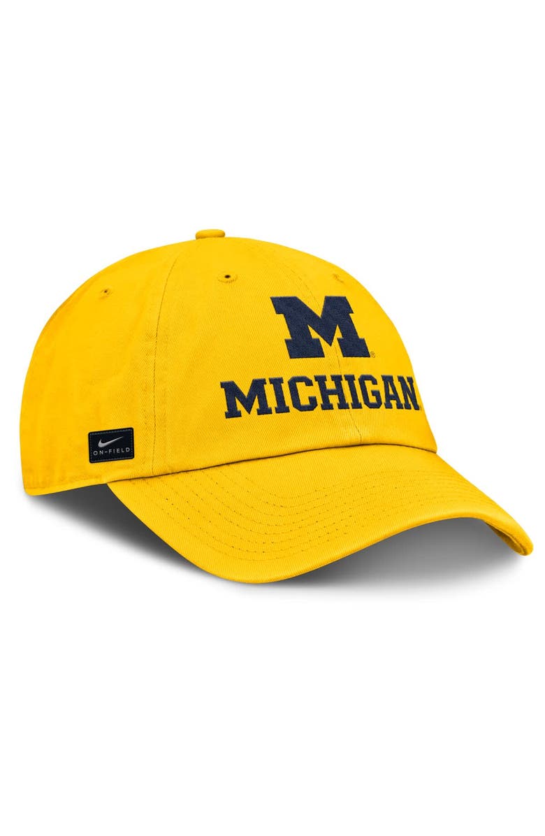 Nike Men's Nike Maize Michigan Wolverines 2025 Sideline Club Adjustable Hat, Main, color, 