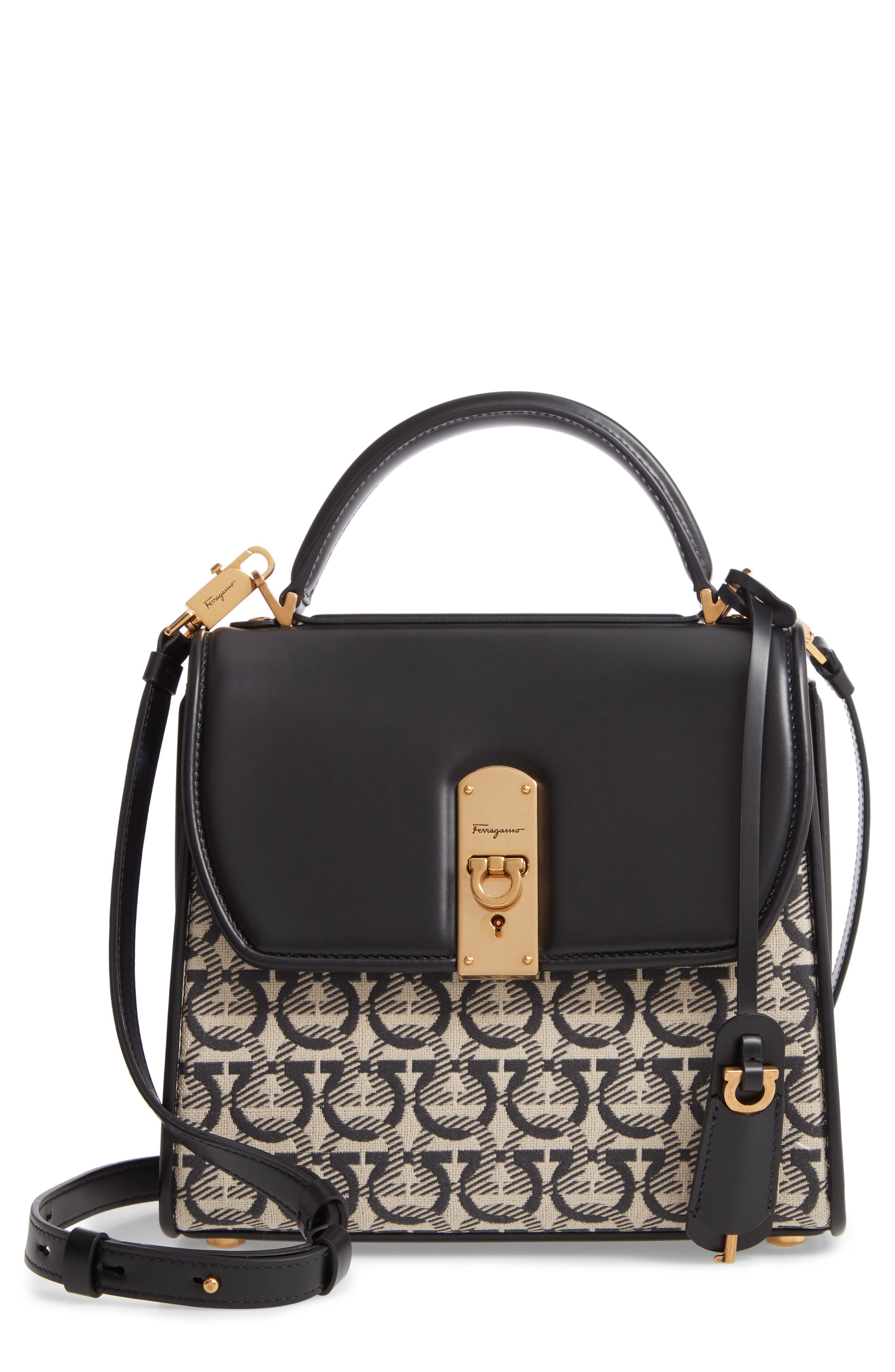 FERRAGAMO Salvatore Ferragmao Medium Box Calfskin Satchel, Main, color, 