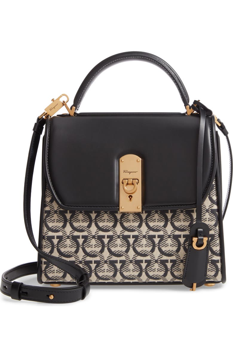 FERRAGAMO Salvatore Ferragmao Medium Box Calfskin Satchel, Main, color,