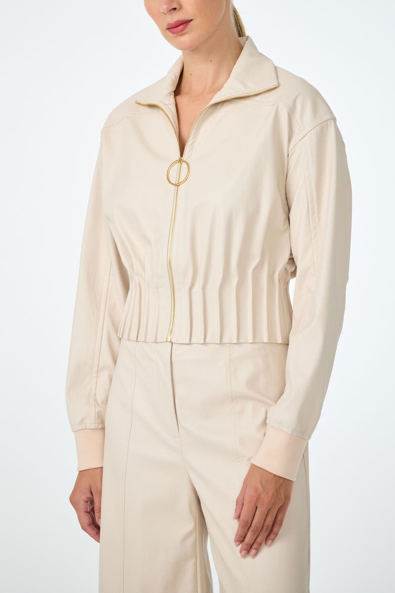 Outrun Faux Leather Jacket, Alternate, color, Ecru