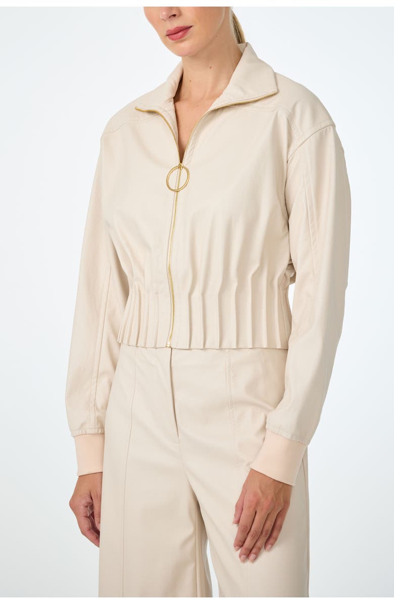 Trina Turk Outrun Faux Leather Jacket, Alternate, color, Ecru