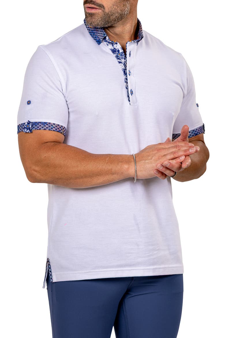 Newton Marthyr0024 White Button-Down Piqué Polo, Alternate, color, WHITE