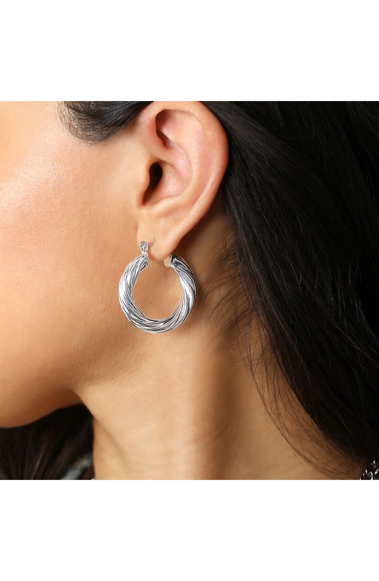 Jessica Simpson Thick Twisted Hoop Earrings, Alternate, color, Silver, Gold