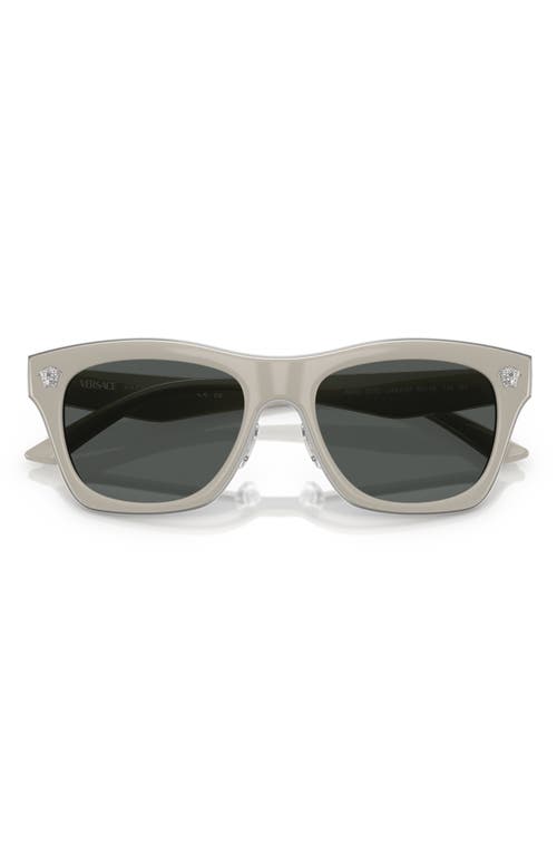 Versace 53mm Rectangular Sunglasses In Light Grey