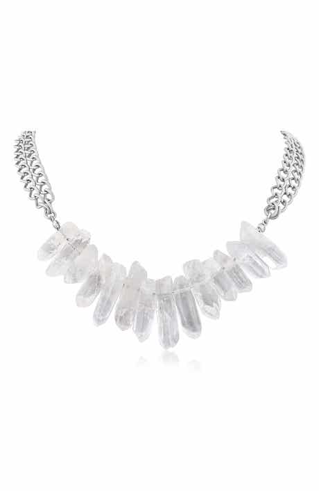 JARDIN Quartz Double Chain Frontal Necklace