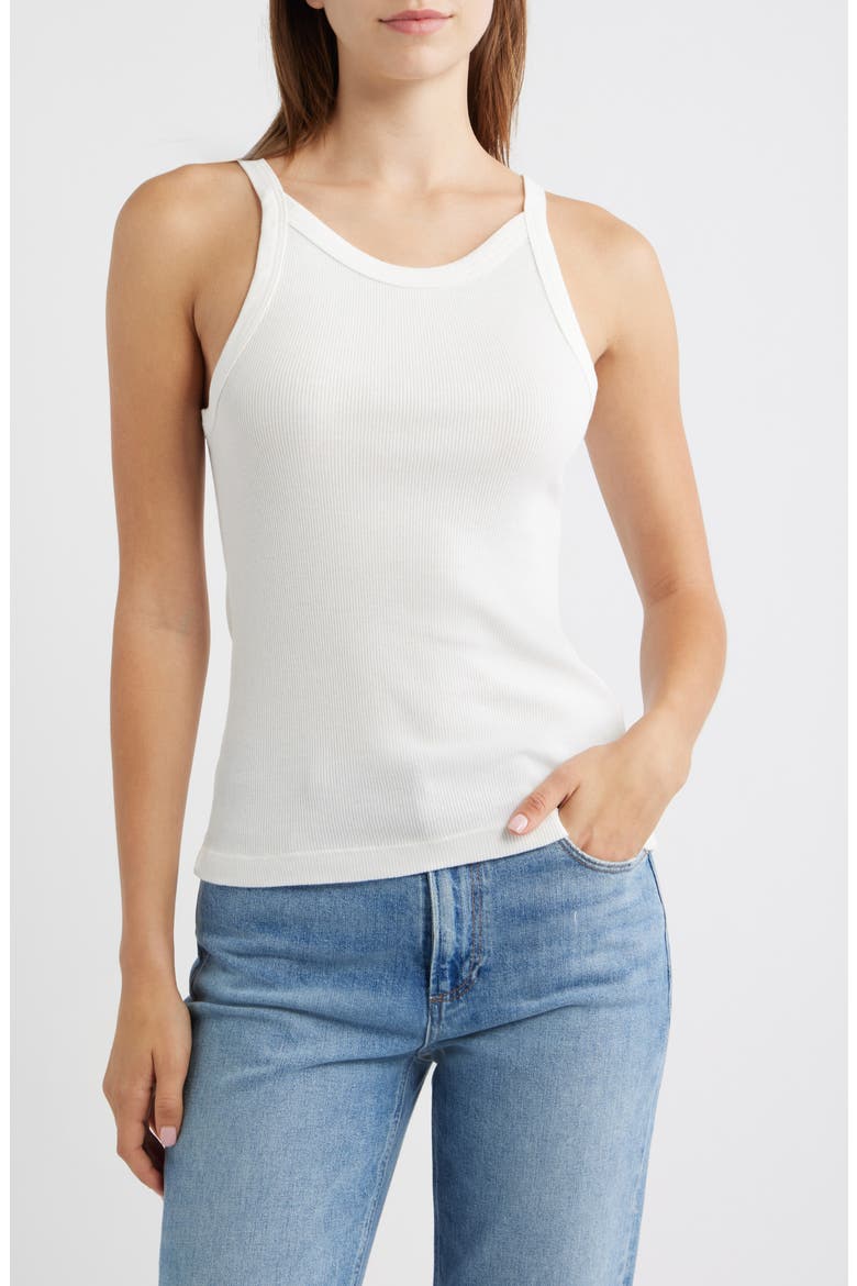 Ariel Cotton Rib Camisole, Main, color, WHITE