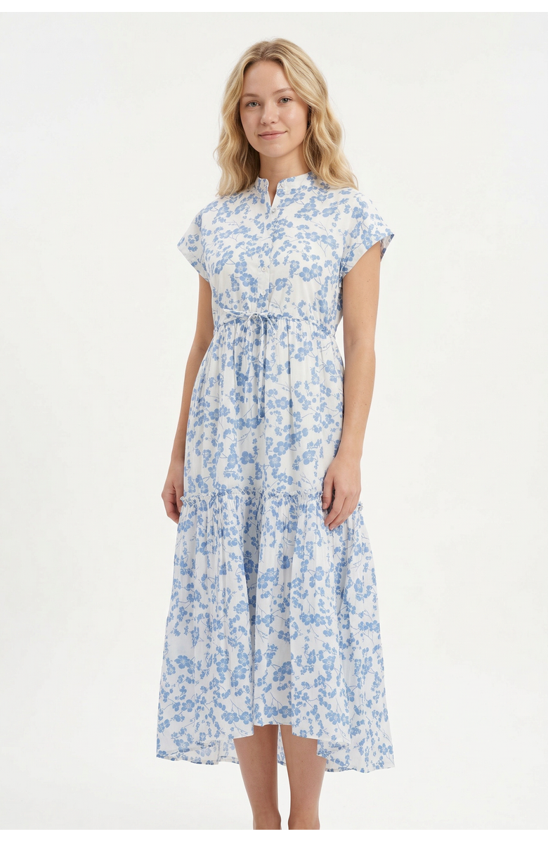 Ro's Garden Mumi Midi Dress, Main, color, Blue Sakura