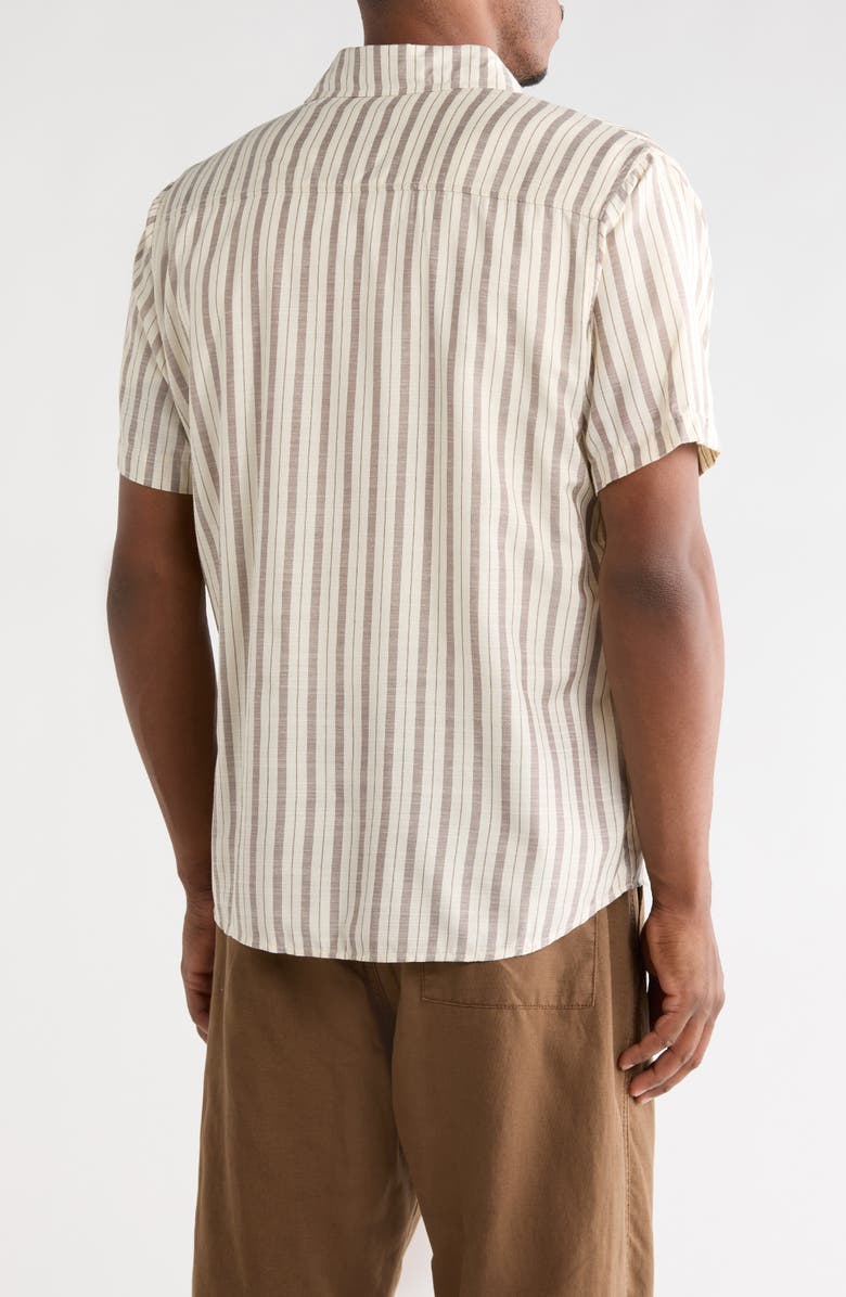 Union Venice Yarn Dyed Slub Short Sleeve Button-Up Shirt, Alternate, color, Powder