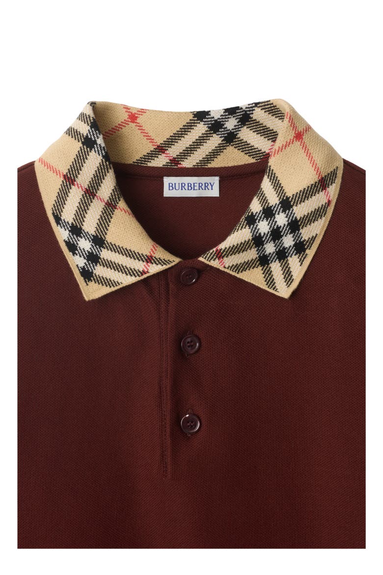 Check Collar Cotton Polo Shirt, Alternate, color, Box red