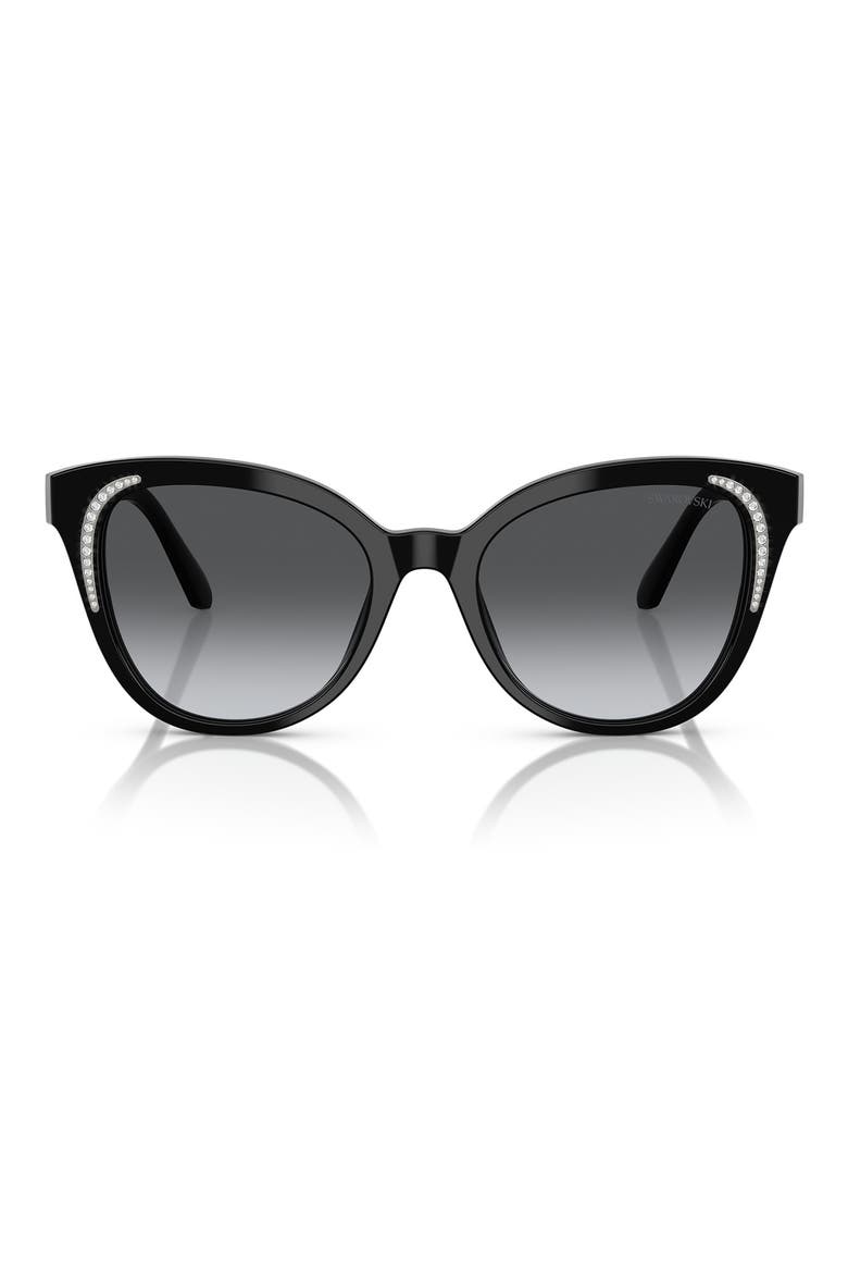 53mm Gradient Butterfly Sunglasses, Main, color, BLACK