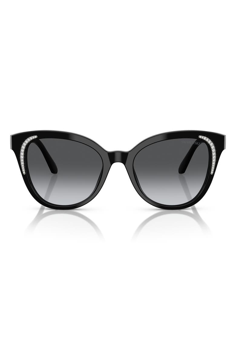 Swarovski 53mm Gradient Butterfly Sunglasses, Main, color, Black