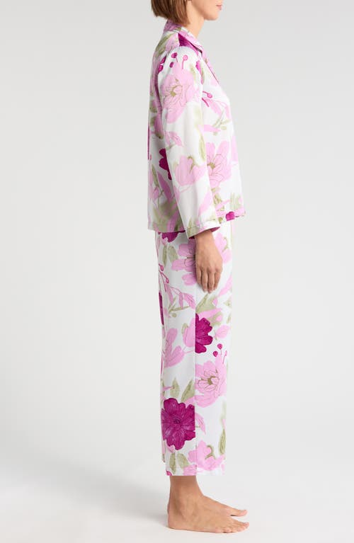 Natori Croisette Floral Matte Satin Pajamas In Pink Multi