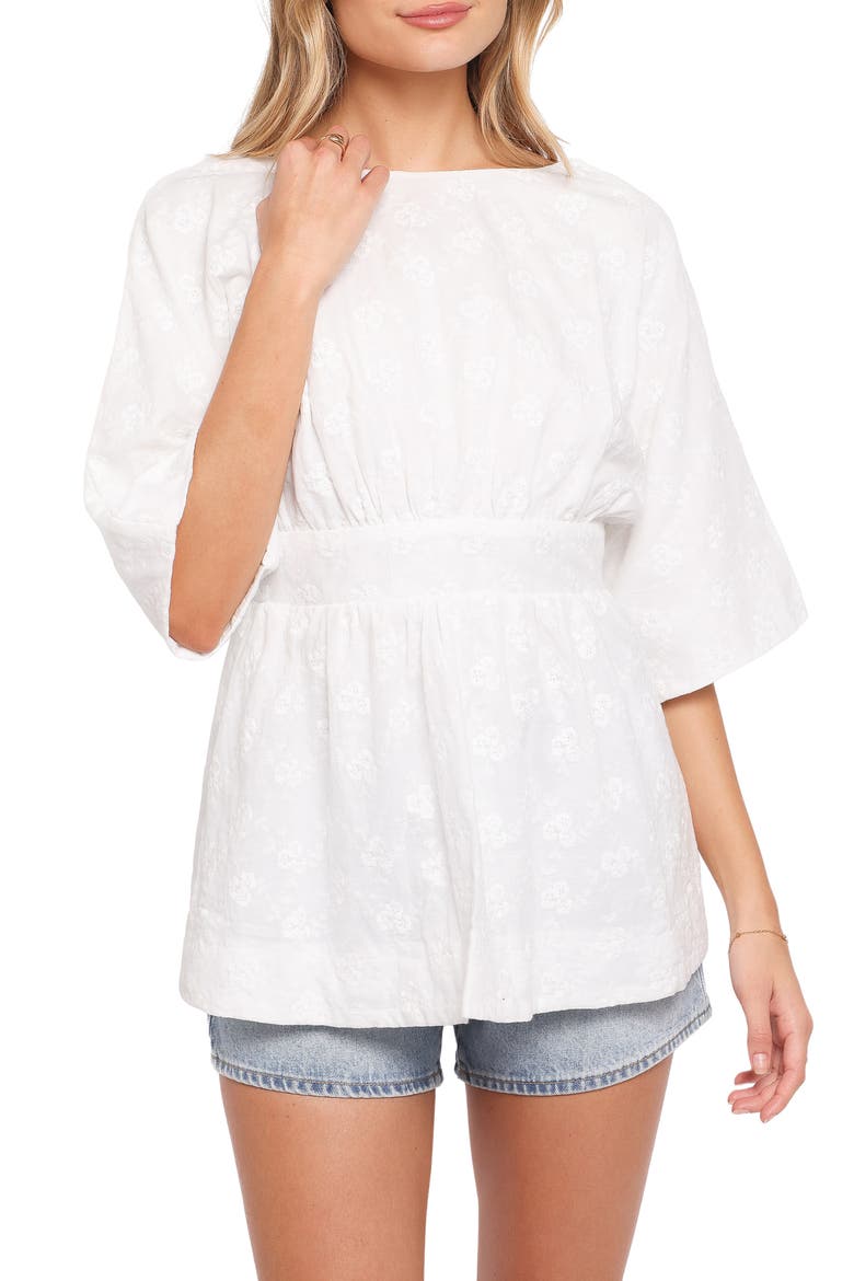 Camila Tie Back Top, Main, color, WHITE EMBROIDERY