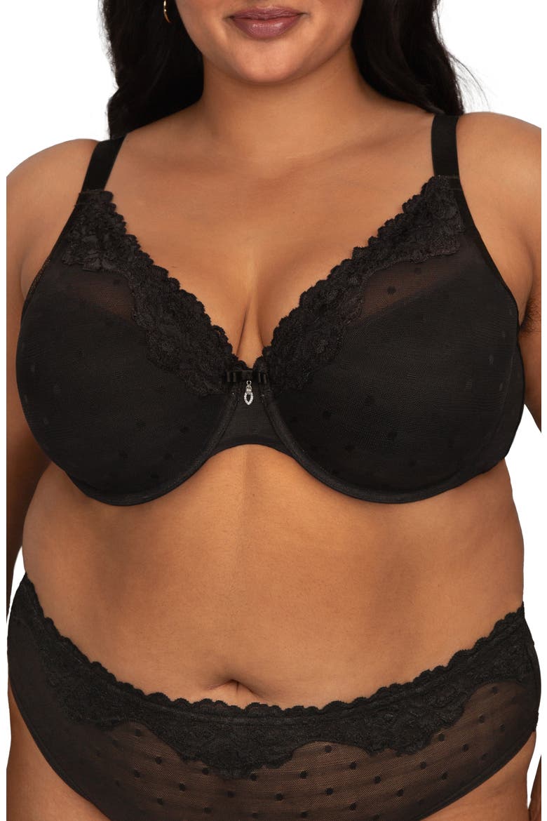 Sheer Whisper Plunge Underwire T-Shirt Bra, Main, color, ONYX