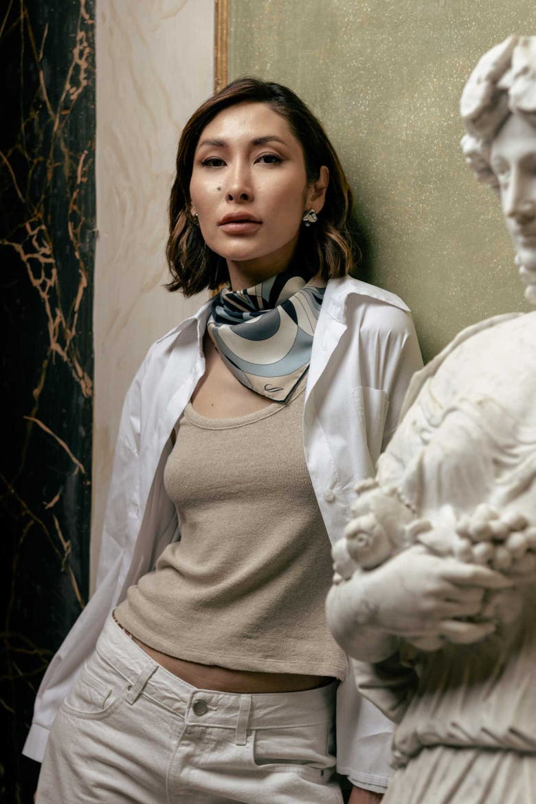 Michelle - Silk Bandana for Women, Alternate, color, Neutrals