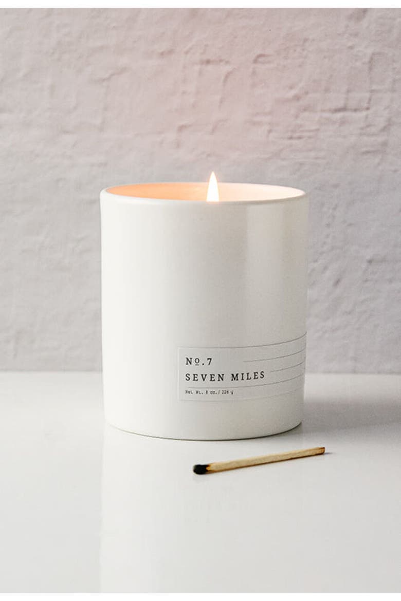 No. 7 Seven Miles Scented Candle, Alternate, color, White