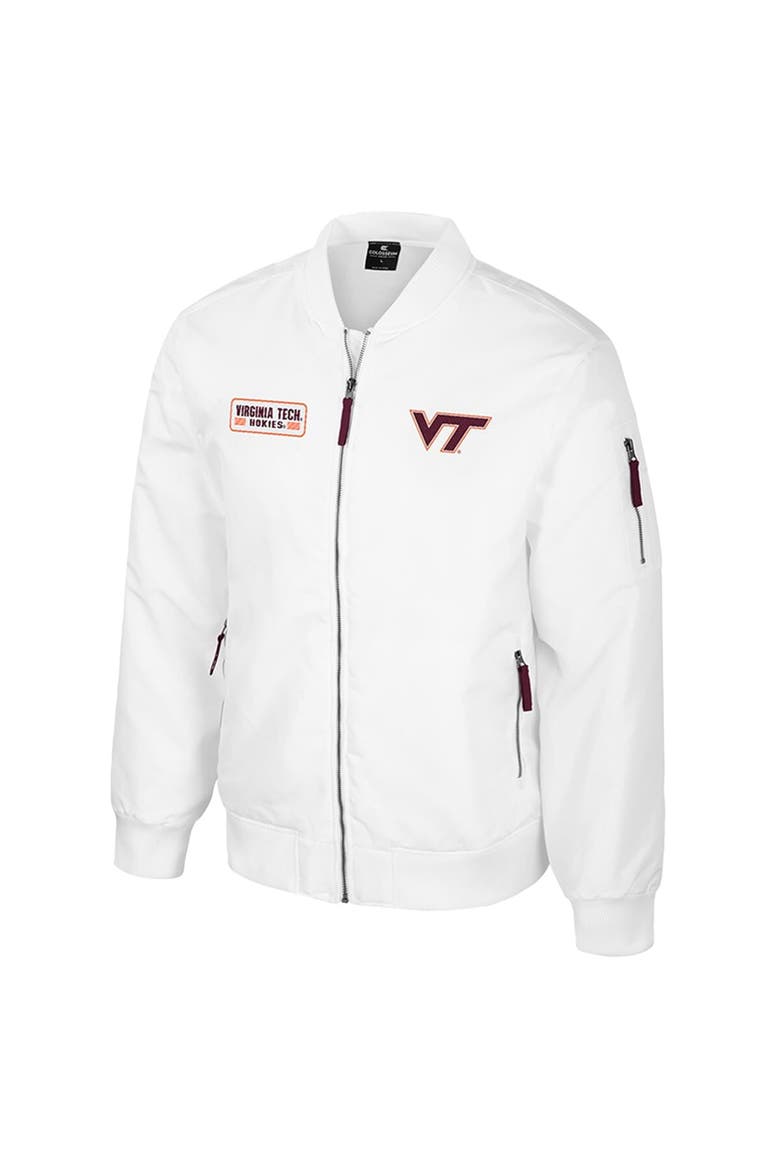 Men's Colosseum Virginia Tech Hokies White Rabbit Full-Zip Bomber Jacket, Alternate, color, White