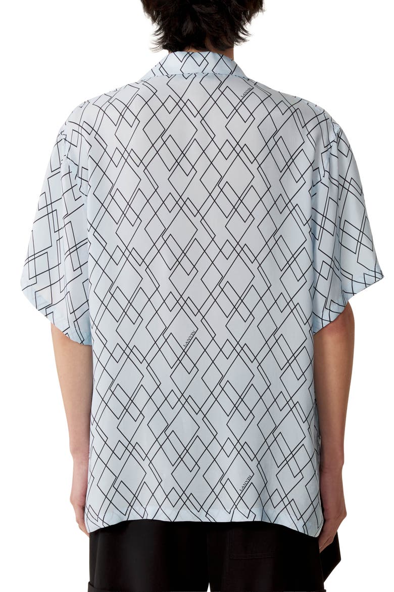 Printed Flowy Shirt, Alternate, color, Blue