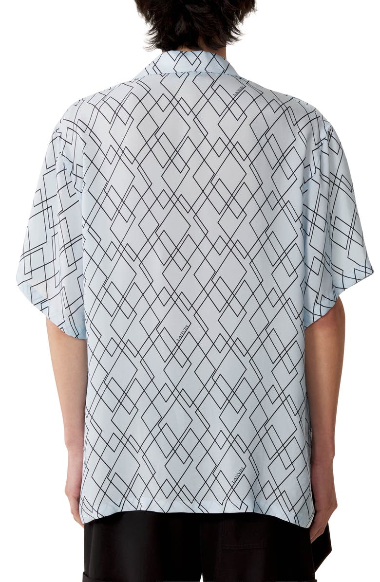 Lanvin Printed Flowy Shirt, Alternate, color, Blue