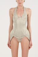 Nocturne Snake Print Boned Corset Halterneck Body