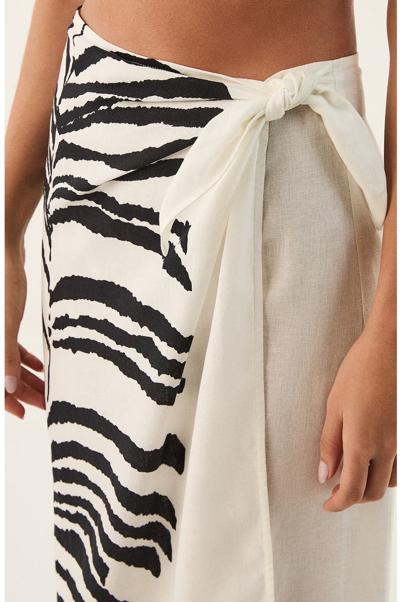 Flora Placement Print Cotton Cover-Up Pareo, Alternate, color, MULTI