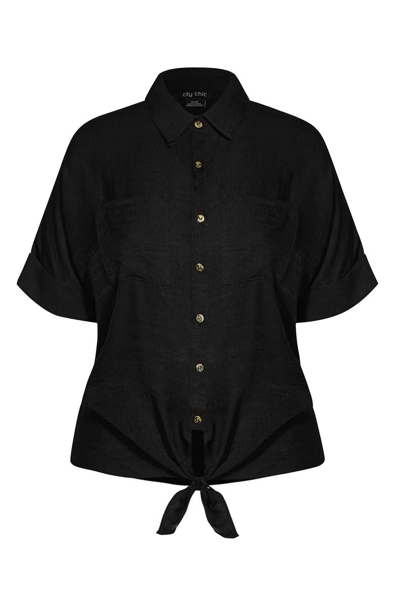 City Chic Laid Back Tie Front Top, Alternate, color,