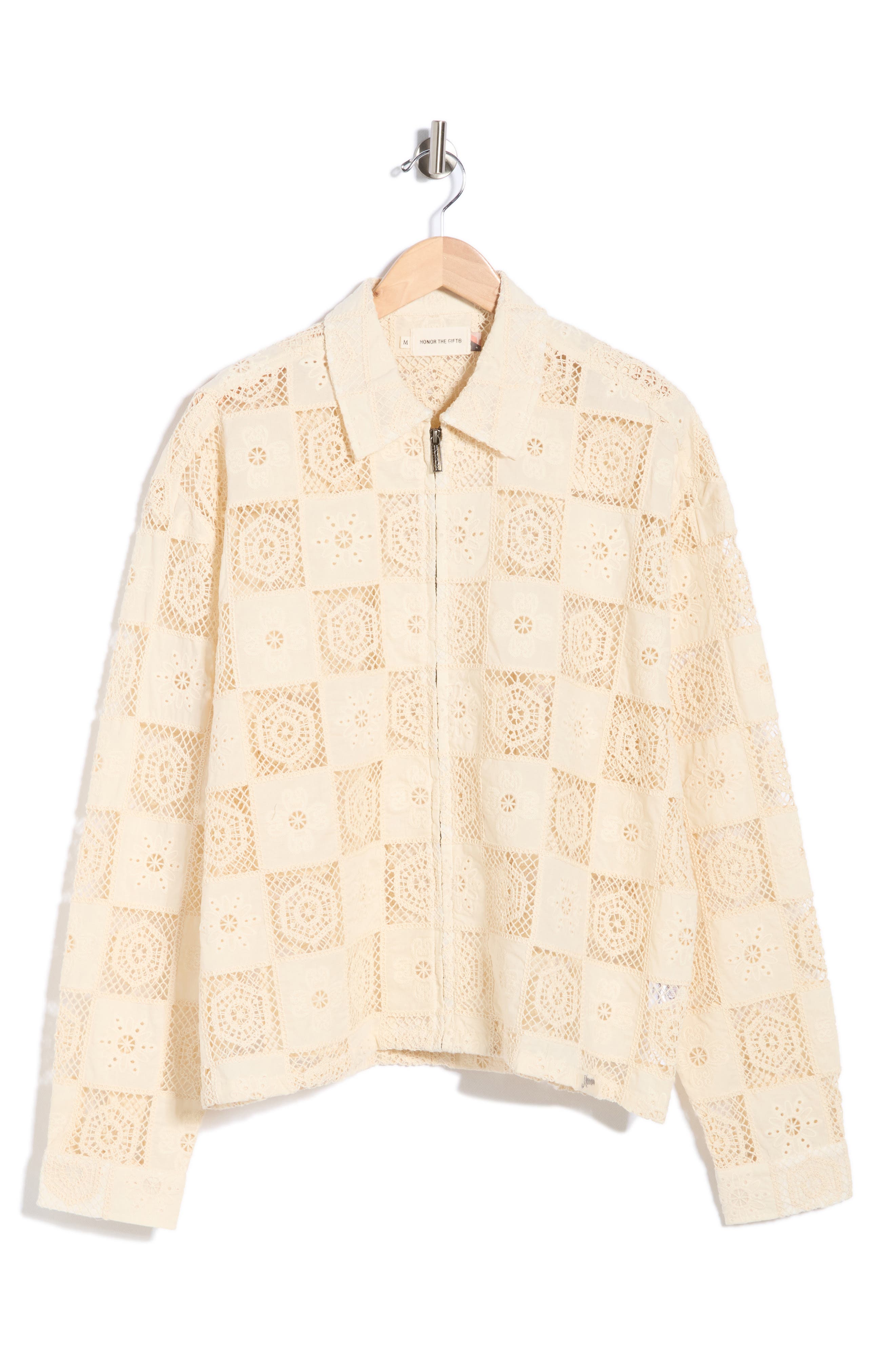 HONOR THE GIFT Crochet Lace Patchwork Jacket