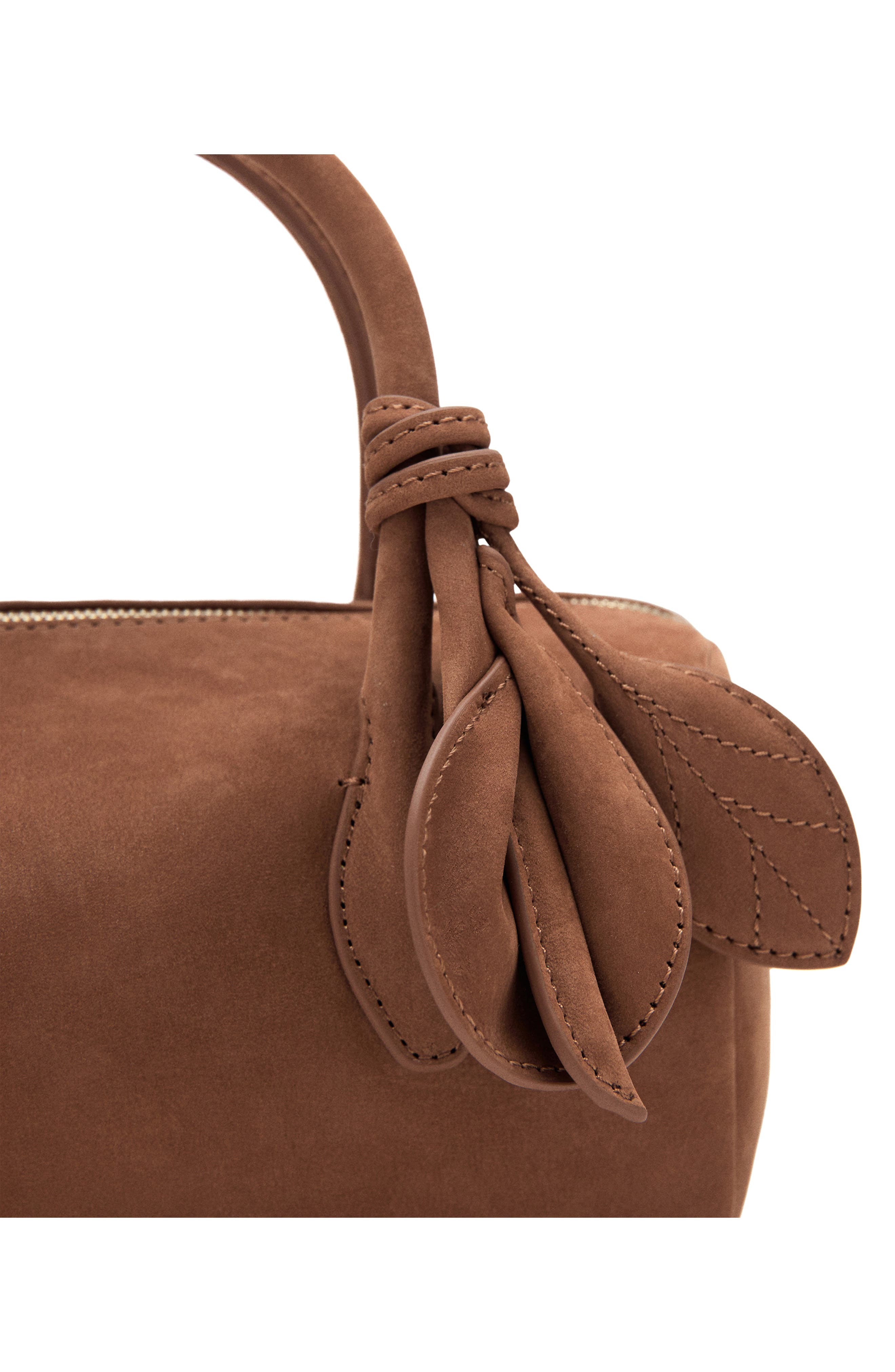 MANGO Leather Top Handle Bag, Alternate, color, Leather